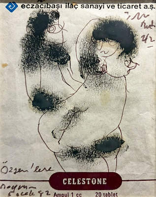 İlhan Berk imzalı tablo — Karışık Teknik, 13×9 cm, 5.000 TL müzayede satışı