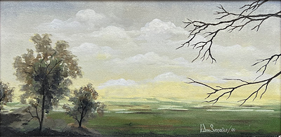 Derya Saatçioğlu imzalı tablo — Yağlı Boya, 19×39 cm, 2.000 TL müzayede satışı