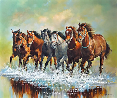 Raif Gökkuş imzalı tablo — Yağlı Boya, 85×105 cm, 22.500 TL müzayede satışı