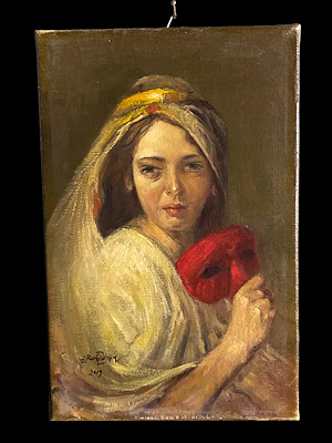 Ufuk Demir imzalı tablo — Yağlıboya, 27×17 cm, 9.500 TL müzayede satışı