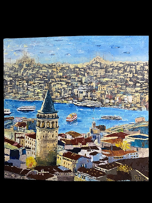 Cevriye Özgezer imzalı tablo — Yağlıboya, 100×100 cm, 50.000 TL müzayede satışı