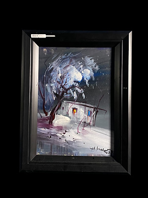 Hüseyin Macar imzalı tablo — Yağlıboya, 44×34 cm, 7.000 TL müzayede satışı