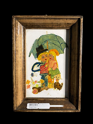 Porselen Karo Üzeri Çalışma imzalı tablo — 19×14 cm, 1.200 TL müzayede satışı