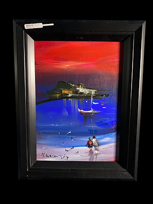 Hüseyin Macar imzalı tablo — Yağlıboya, 44×34 cm, 8.000 TL müzayede satışı