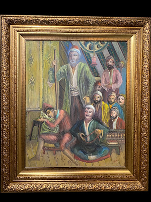 Eski Türkçe Nuri imzalı tablo — 110×93 cm, 110.000 TL müzayede satışı