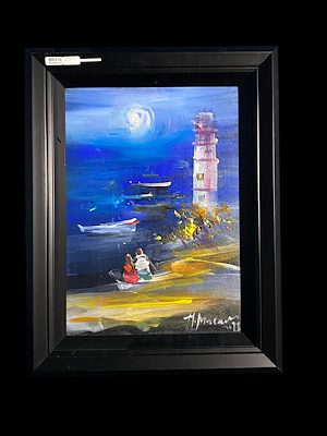 Hüseyin Macar imzalı tablo — Yağlıboya, 43×34 cm, 8.500 TL müzayede satışı