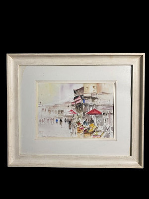 Sahar Sanici imzalı tablo — Suluboya, 60×50 cm, 10.000 TL müzayede satışı