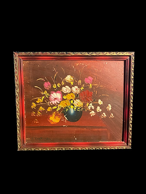 Taşkınca imzalı tablo — Yağlıboya, 33×28 cm, 1.220 TL müzayede satışı