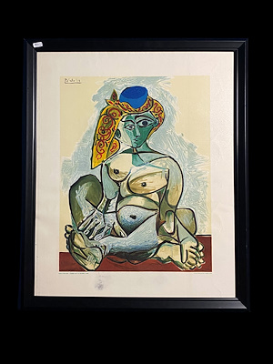 Picasso imzalı tablo — Serigrafi, 70×57 cm, 60.000 TL müzayede satışı