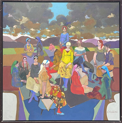 Ali Düzgün imzalı tablo — Yağlı Boya, 80×80 cm, 34.000 TL müzayede satışı