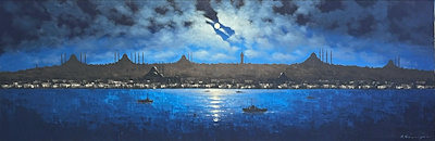 Omar Gasparyan imzalı tablo — Yağlı Boya, 60×180 cm, 24.500 TL müzayede satışı