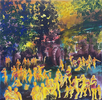 Adviye Bal imzalı tablo — Yağlı Boya, 120×120 cm, 32.000 TL müzayede satışı
