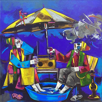 Mehmet Yücel imzalı tablo — Akrilik Boya, 60×60 cm, 12.000 TL müzayede satışı