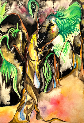 Sabiha Erengönül imzalı tablo — Sulu Boya, 35×25 cm, 950 TL müzayede satışı