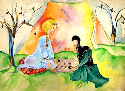 Sabiha Erengönül imzalı tablo — Karışık Teknik, 25×35 cm, 1.625 TL müzayede satışı