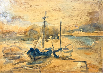Faruk Nafız imzalı tablo — Sulu Boya, 34×48 cm, 6.500 TL müzayede satışı