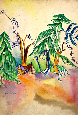 Sabiha Erengönül imzalı tablo — Sulu Boya, 35×25 cm, 1.500 TL müzayede satışı