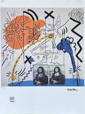 Keith Haring imzalı tablo — Serigrafi, 70×50 cm, 1.400 TL müzayede satışı