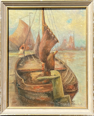 Achilles Moortgat imzalı tablo — Yağlı Boya, 29×23 cm, 5.000 TL müzayede satışı