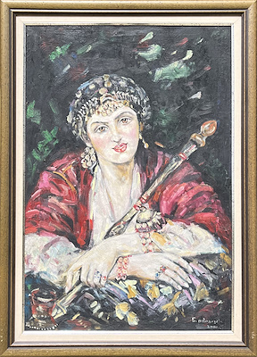 Nadia Ochigava imzalı tablo — Yağlı Boya, 95×65 cm, 3.000 TL müzayede satışı