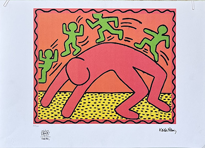 Keith Haring imzalı tablo — Serigrafi, 50×70 cm, 1.700 TL müzayede satışı