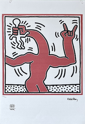 Keith Haring imzalı tablo — Serigrafi, 70×50 cm, 1.900 TL müzayede satışı