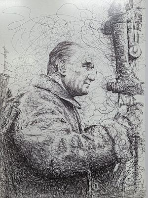 Hüseyin Ergil imzalı tablo — 42×30 cm, 2.250 TL müzayede satışı