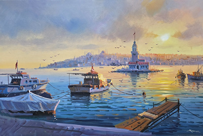 Faysal Çakmaz imzalı tablo — Yağlıboya, 60×90 cm, 9.000 TL müzayede satışı
