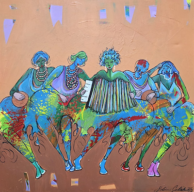 Yelin Çelik imzalı tablo — Yağlıboya, 60×60 cm, 6.000 TL müzayede satışı