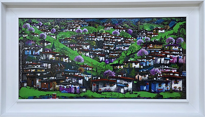 Mustafa Özkan imzalı tablo — Yağlı Boya, 32×64 cm, 25.000 TL müzayede satışı