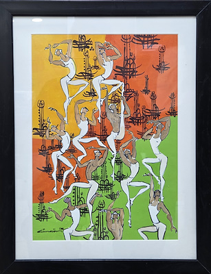 Güngör Kabakçıoğlu imzalı tablo — Karışık Teknik, 42×54 cm, 2.000 TL müzayede satışı