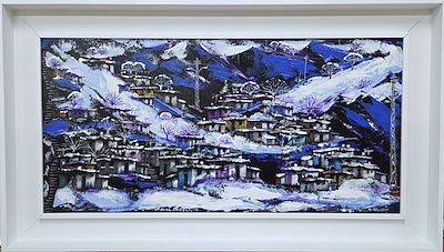 Mustafa Özkan imzalı tablo — Yağlı Boya, 32×64 cm, 25.000 TL müzayede satışı