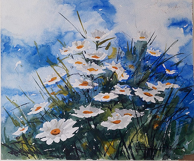 Salih imzalı tablo — Sulu Boya, 30×25 cm, 1.000 TL müzayede satışı