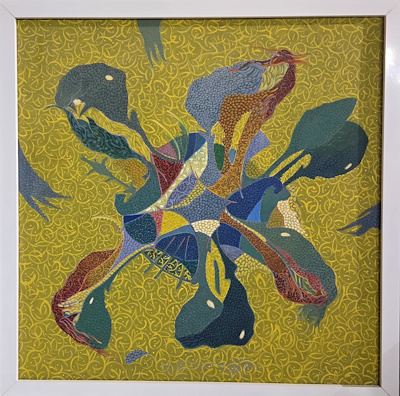 Nedret Yaşar imzalı tablo — Yağlıboya, 150×150 cm, 32.500 TL müzayede satışı