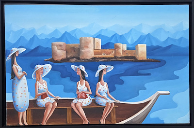 Mehmet Erdoğmuş imzalı tablo — Akrilik, 100×65 cm, 9.500 TL müzayede satışı