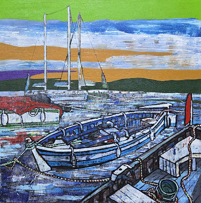 Uğur Akın imzalı tablo — Akrilik, 50×50 cm, 16.000 TL müzayede satışı