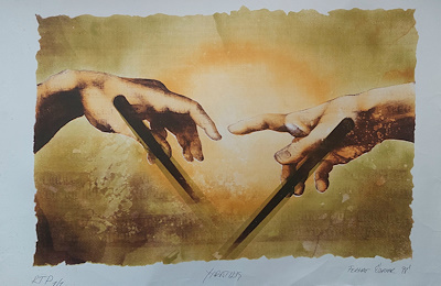 Ferhat Özatar imzalı tablo — Litografi, 67×52 cm, 4.000 TL müzayede satışı
