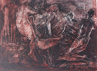 Hülya Topaktaş imzalı tablo — Karışık Teknik, 32×24 cm, 3.000 TL müzayede satışı