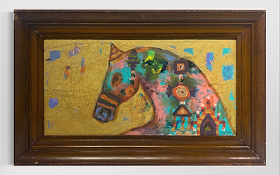 Mürüvvet Durak imzalı tablo — Karışık Teknik, 24×44 cm, 750 TL müzayede satışı