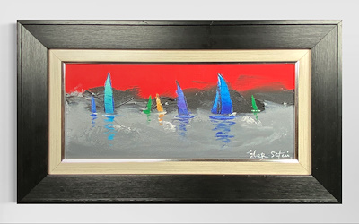 Ömer Sütçü imzalı tablo — Akrilik Boya, 20×40 cm, 550 TL müzayede satışı