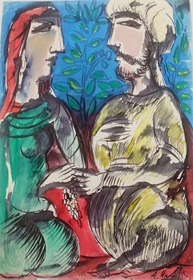 Ahmet Natik imzalı tablo — Sulu Boya, 50×34 cm, 1.000 TL müzayede satışı