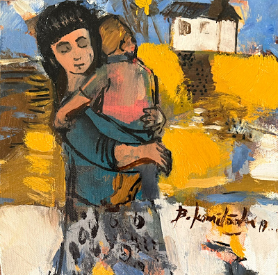 Baran Kamiloğlu imzalı tablo — Yağlı Boya, 20×20 cm, 4.250 TL müzayede satışı
