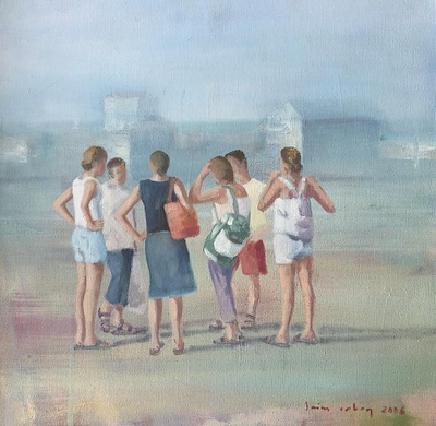 Saim Erken imzalı tablo — Yağlı Boya, 40×40 cm, 25.000 TL müzayede satışı