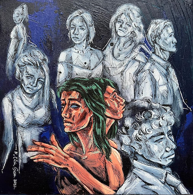 Mehmet Cihan Gezen imzalı tablo — Yağlı Boya, 25×25 cm, 2.000 TL müzayede satışı