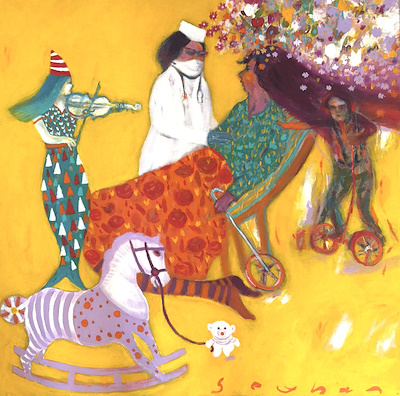Seyhan İlhan imzalı tablo — Yağlı Boya, 100×100 cm, 18.000 TL müzayede satışı