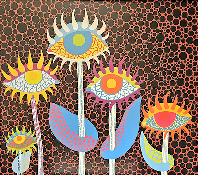 Yayoi Kusama imzalı tablo — Baskı, 70×80 cm, 5.000 TL müzayede satışı