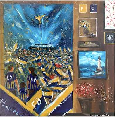 Can Emre Dağ imzalı tablo — Yağlı Boya, 50×50 cm, 5.000 TL müzayede satışı