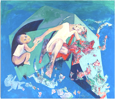 Feriha Tuğran imzalı tablo — Akrilik Boya, 110×115 cm, 30.000 TL müzayede satışı