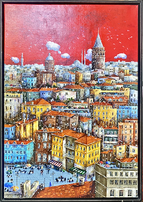 Gafur Uzuner imzalı tablo — Yağlı Boya, 100×70 cm, 100.000 TL müzayede satışı