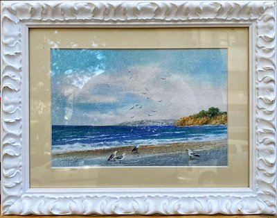 Nalan Solmaz Bayar imzalı tablo — Pastel Boya, 16×23 cm, 3.500 TL müzayede satışı